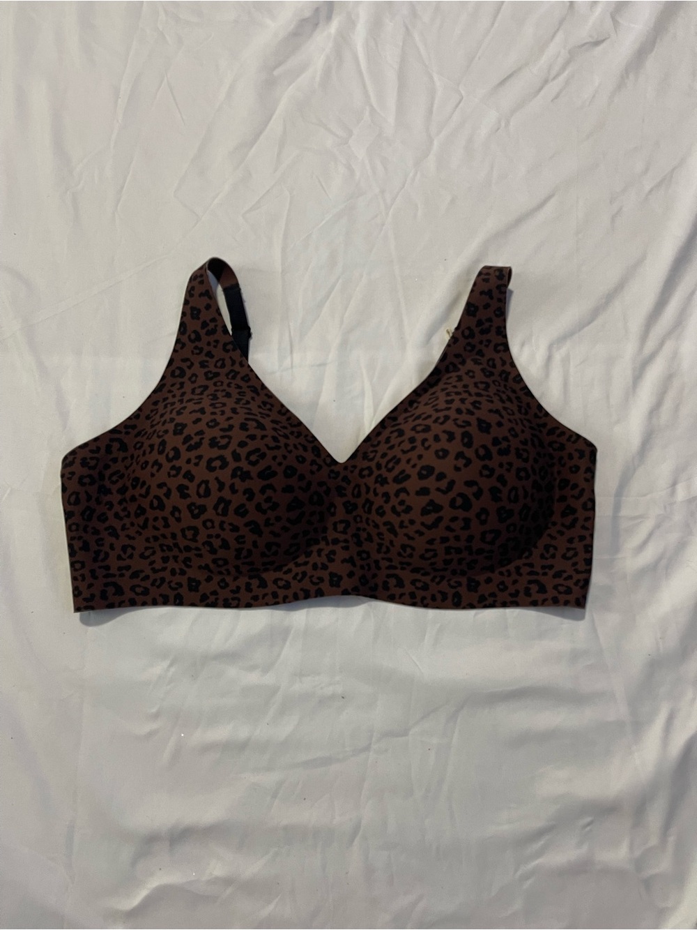 Wireless Jelly Leopard-Print Contour Bra in Brown